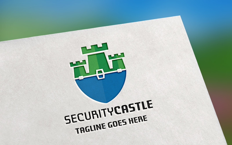 Plantilla de logotipo de castillo de seguridad