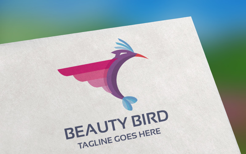 Plantilla de logotipo de pájaro de belleza