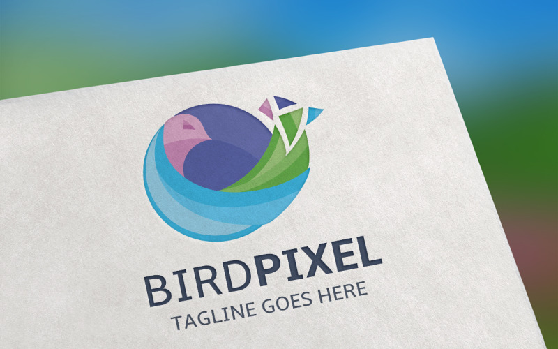 Шаблон логотипа Birdpixel