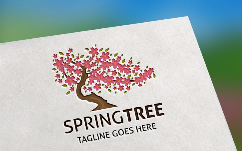 Download Шаблон логотипа "Spring Tree Logo Template" / Spring Tree Logo Template - Шаблон логотипа на тему графика beauty,brunch,colored,earthtones,eco,eco products,ecologic,elegant,environment,estetic,five,friendly,gree,green,happy,health,help,hotel,leaf,leaves
