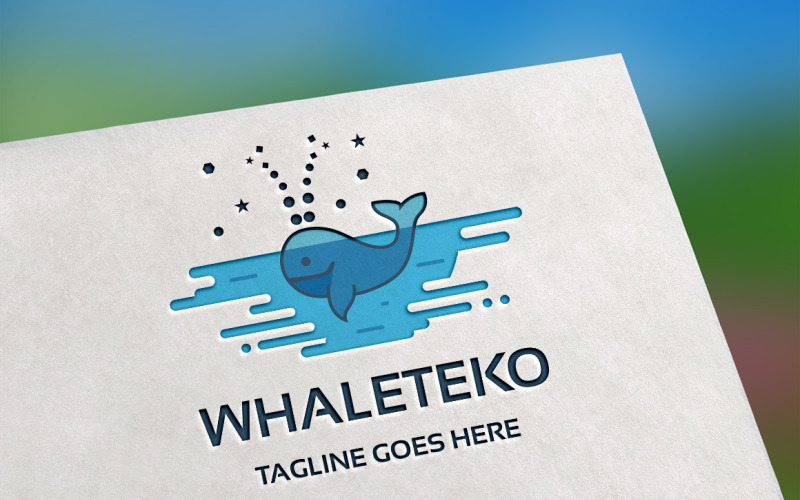 Download Шаблон логотипа "Whaleteko Logo Template" / Whaleteko Logo Template - Шаблон логотипа на тему графика advert,animal,big,big fish,blue,blue fish,company,cute,design,fish,funy,large,ocean,print,sea,vet,warm,whale