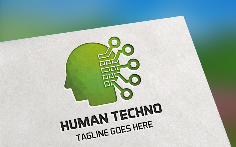 Download Шаблон логотипа "Human Techno Logo Template" / Human Techno Logo Template - Шаблон логотипа на тему графика agency,artist,brain,brand,branding,bright,designer,developer,digital,electro,electronic,firm,futuristic,group,head,human,identity,it,metric,modern