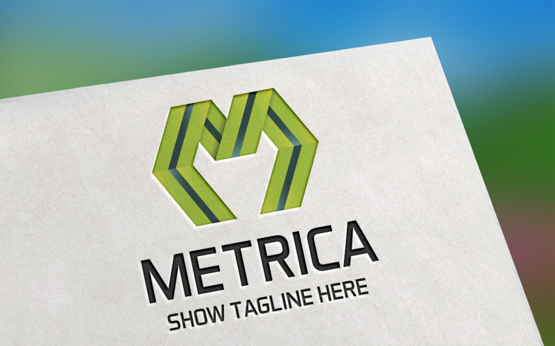 Metrica (bokstaven M) logotyp mall