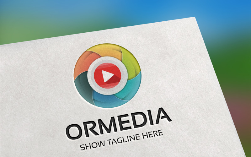 Download Шаблон логотипа "Ormedia Logo Template" / Ormedia Logo Template - Шаблон логотипа на тему графика media,circle,entertainment,negative space,colorful,abstract,play,spiral,button,spectrum,vortex,whirl,blend,blended,turbulent,video,movie,mix,triangle,ring