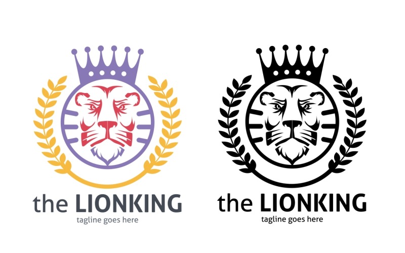 Download Шаблон логотипа "The Lion King Logo Template" / The Lion King Logo Template - Шаблон логотипа на тему графика animal logo,branding,classic,crest,crown,elegant,football team,head lion,hotel,invest,king,letter,lion king,luxury brand,power,sport,sports,strong,wild,design