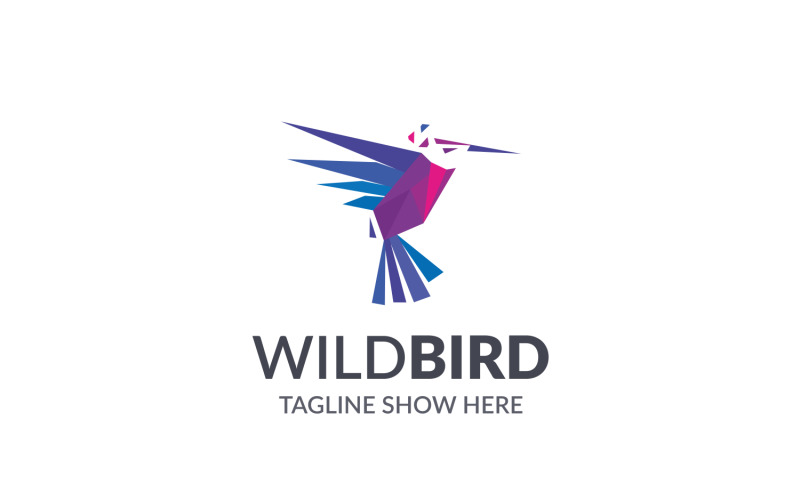 Vild fågel logotyp mall