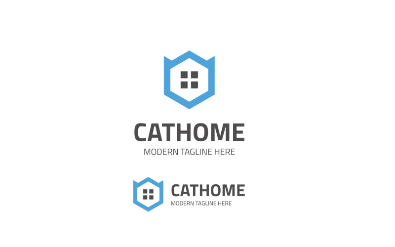 Download Шаблон логотипа "Cat Home Logo Template" / Cat Home Logo Template - Шаблон логотипа на тему графика animal,animal house,blue,blue house,build,building,cat,home,house,location,luxury,paint,market,marketing,modern,money,nature,online,pet,pet shop