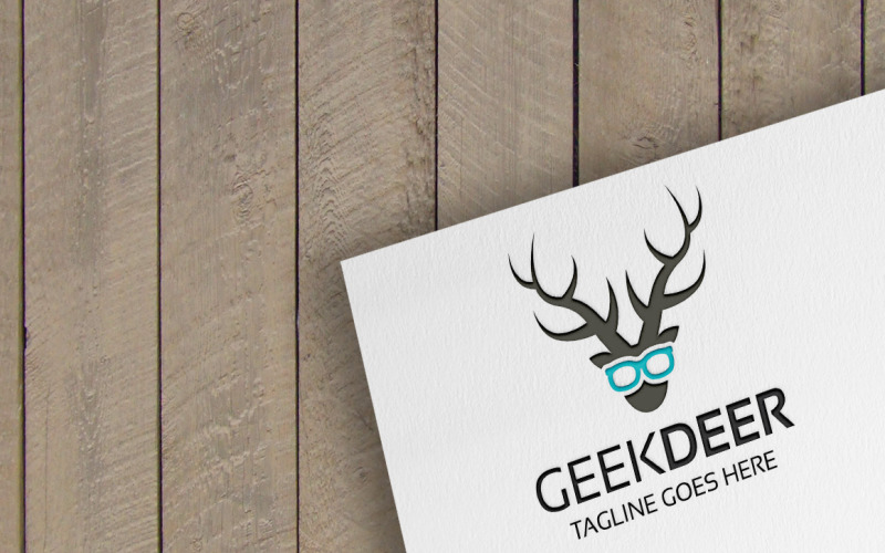 Download Шаблон логотипа "Deer Geek Logo Template" / Deer Geek Logo Template - Шаблон логотипа на тему графика animal face,animal logo,character logotype,clothes,creative design,deer head logo,design and media logo,development,face logo,friendly logo,fun logo,geek glasses,geek logo,geek logo template,
