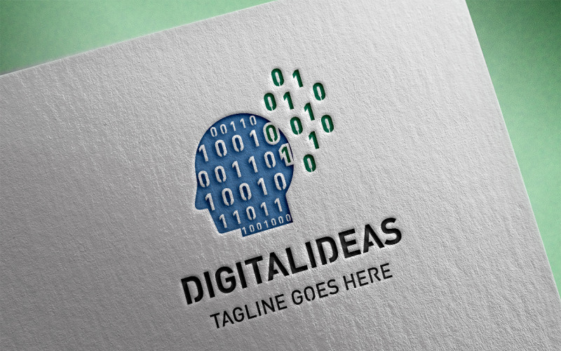 Download Шаблон логотипа "Digital Ideas Logo Template" / Digital Ideas Logo Template - Шаблон логотипа на тему графика create,creation,creative,digital,entertain,entertainment,head logo,human logo,idea,ideas,identity,information,inteligence,intellect,intelligence,intelligent,internet,media,mind,mind logo