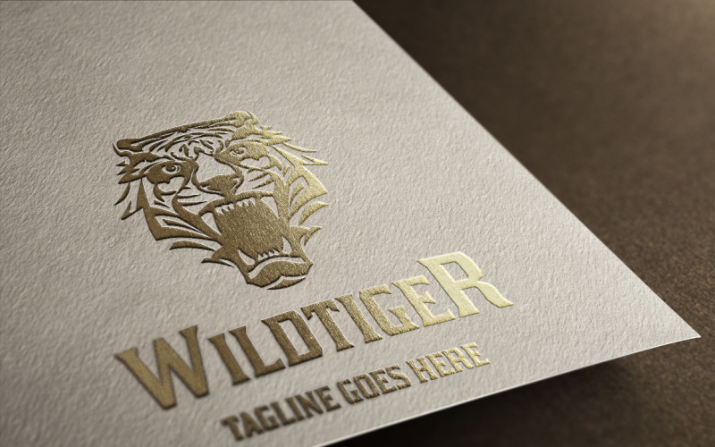 Modello di logo della tigre selvaggia