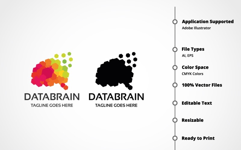 Download Шаблон логотипа "Data Brain Logo Template" / Data Brain Logo Template - Шаблон логотипа на тему графика agency,brain,brainstorm,brainwash,brand,branding,bright,concept,designer,development,electro,electronic,human brain,idea,identity,intelligent,it,mobile,programmer,smart