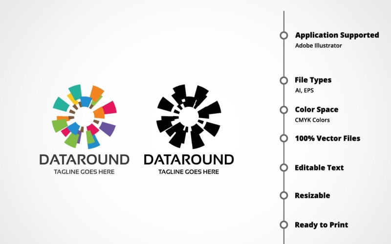 Download Шаблон логотипа "Data Round Logo Template" / Data Round Logo Template - Шаблон логотипа на тему графика app,brand,branding,business,circle,company,connect,corporate,digital,identity,logograph,logos,modern,net,rotation,round,sync,system,tech,technology