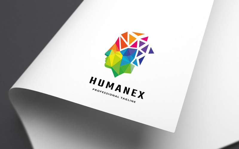 Download Шаблон логотипа "Human Pixel Logo Template" / Human Pixel Logo Template - Шаблон логотипа на тему графика brainstorm,brand,branding,bright,business,colorful,concept,corporate,creative,creativity,development,digital,expert,face,head,human,idea,investment,marketing,modern