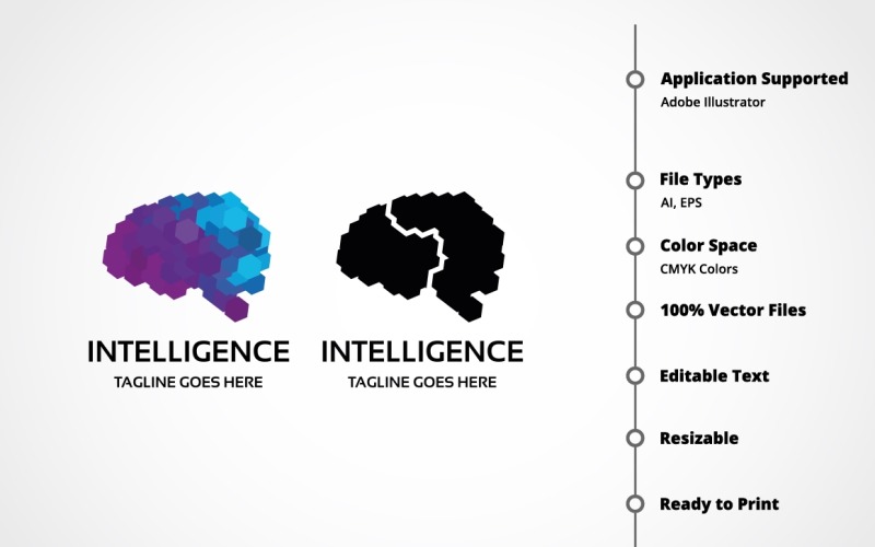 Download Шаблон логотипа "Intelligence Logo Template" / Intelligence Logo Template - Шаблон логотипа на тему графика agency,brain,brainstorm,brainwash,brand,branding,bright,concept,designer,development,electro,electronic,human brain,idea,identity,intelligent,it,mobile,programmer,smart