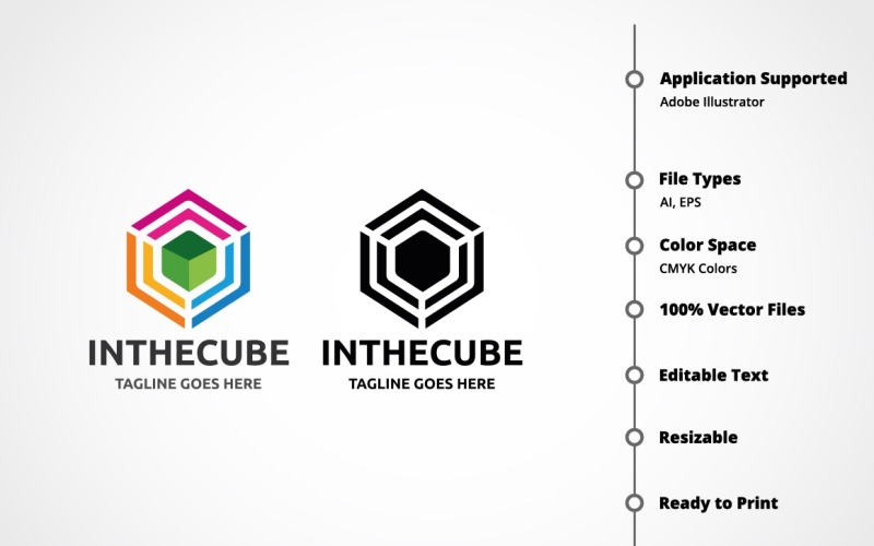 Download Шаблон логотипа "Inthecube Logo Template" / Inthecube Logo Template - Шаблон логотипа на тему графика agency,box,brand,branding,business,corporate,corporative,cube,cubic,cubical,designer,development,firm,hexa,hexagon,identity,low poly,modern,polygons,professional