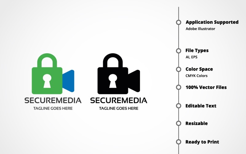 Modèle de logo de média sécurisé