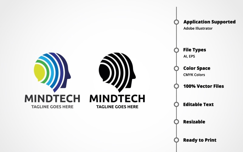 Modello di logo Mindtech