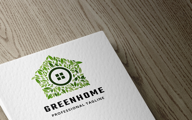 Шаблон логотипа зеленый дом