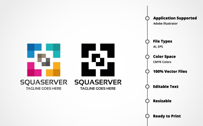 Download Шаблон логотипа "Squaserver Logo Template" / Squaserver Logo Template - Шаблон логотипа на тему графика architecture,blockchain,box,cube,cubic,cubical,deposit,development,digital,folder,hexagon,hexagonal,host,hosting,identity,media,security,server,service,storage