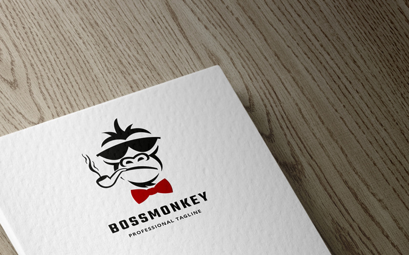 Szablon Logo małpy Yuppie Boss
