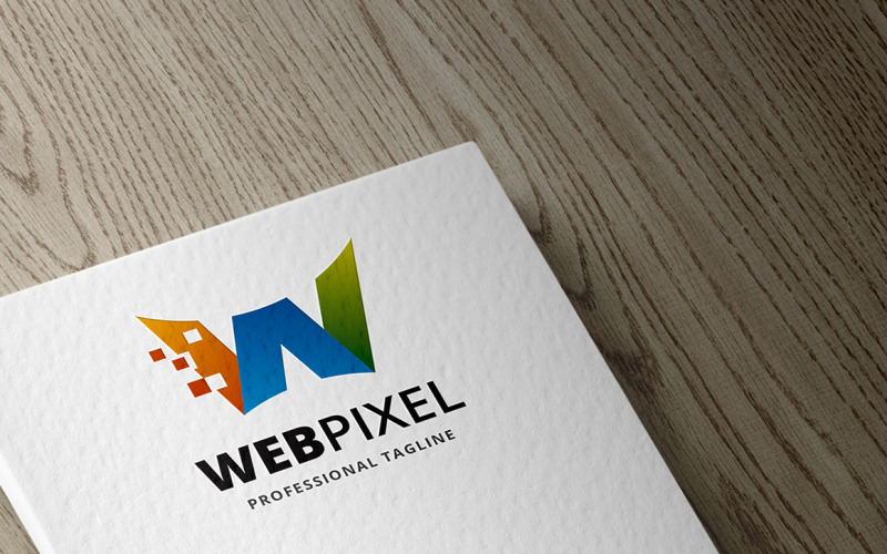 W Letter Web Pixel Logo Template
