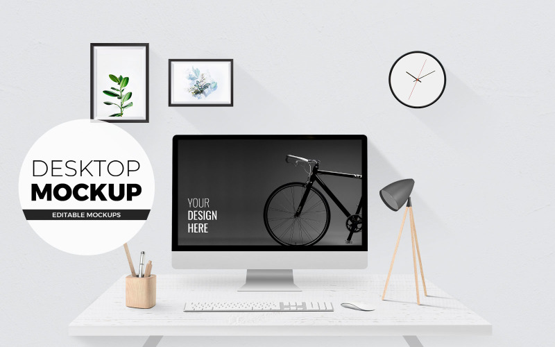 Download Мокап для продукта "Desktop with Table product mockup" / Desktop with Table product mockup - Мокап для продукта на тему графика imac,mockups,mockup,presentation,presentations,minimal,website,websites,ui,kits,pack,kit,with,table,apple