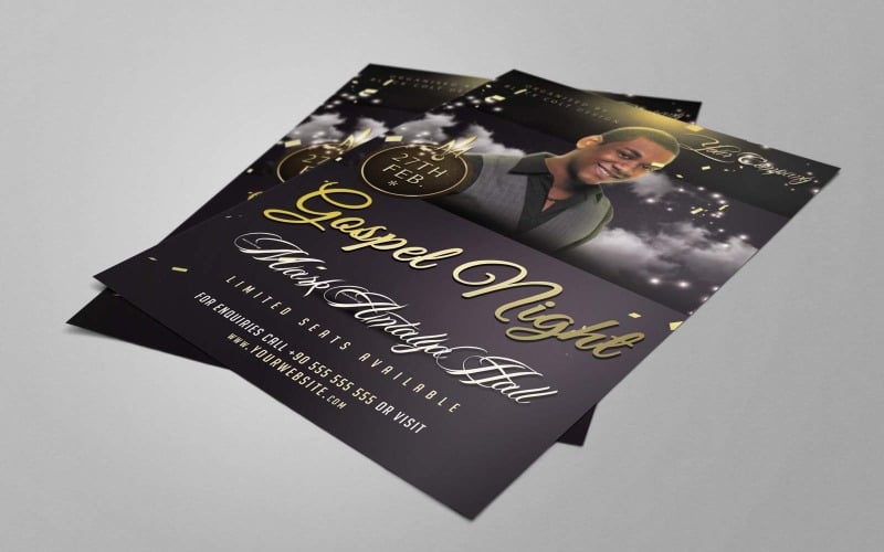 Download PSD шаблон "Gospel Event PSD Template" / Gospel Event PSD Template - PSD шаблон на тему графика church,gospel,flyer,photoshop,print,event