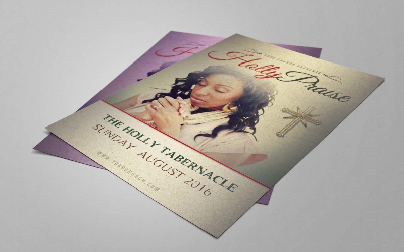 Download PSD шаблон "Holly Praise PSD Template" / Holly Praise PSD Template - PSD шаблон на тему графика church,gospel,flyer,photoshop,print,event