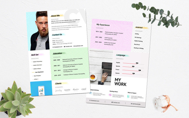 Modello di curriculum CV creativo