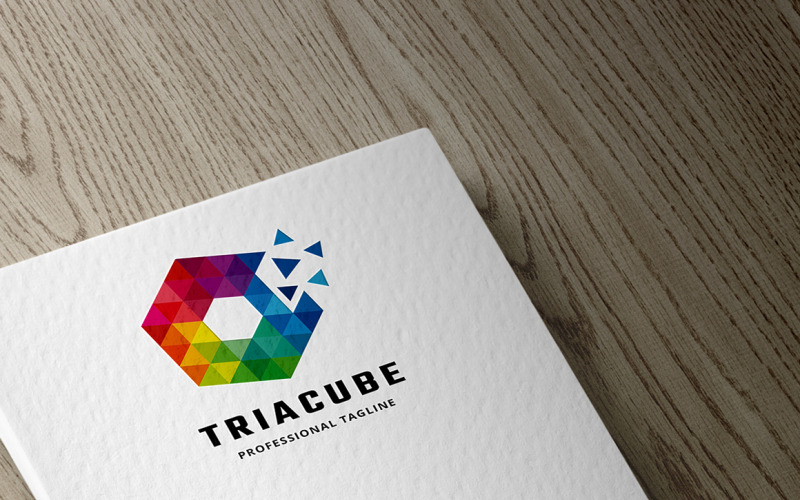 Modello di logo del cubo di Triange