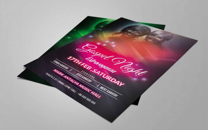 Neon Gospel Night PSD šablona