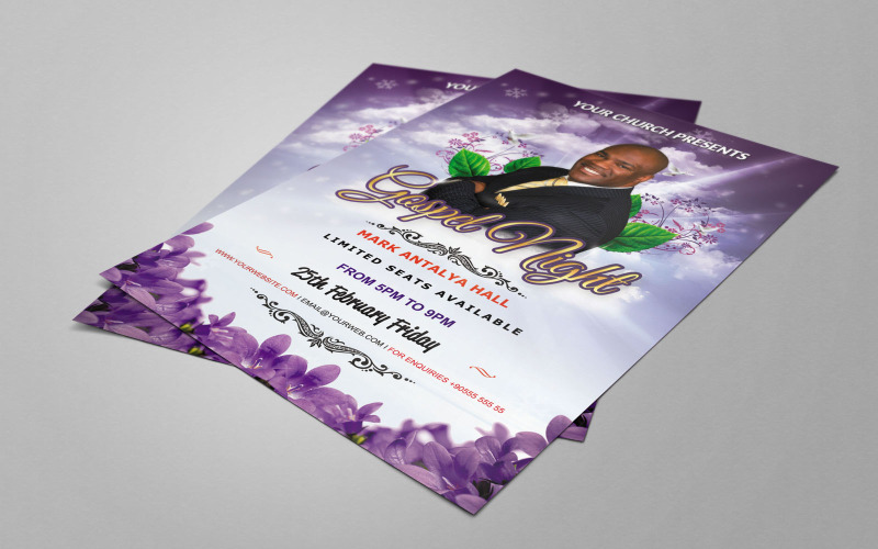 Paarse Gospel Event PSD-sjabloon