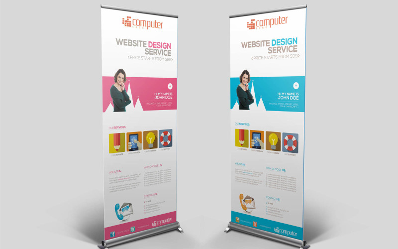Web Design Service Rollup-Banner-PSD-Vorlage