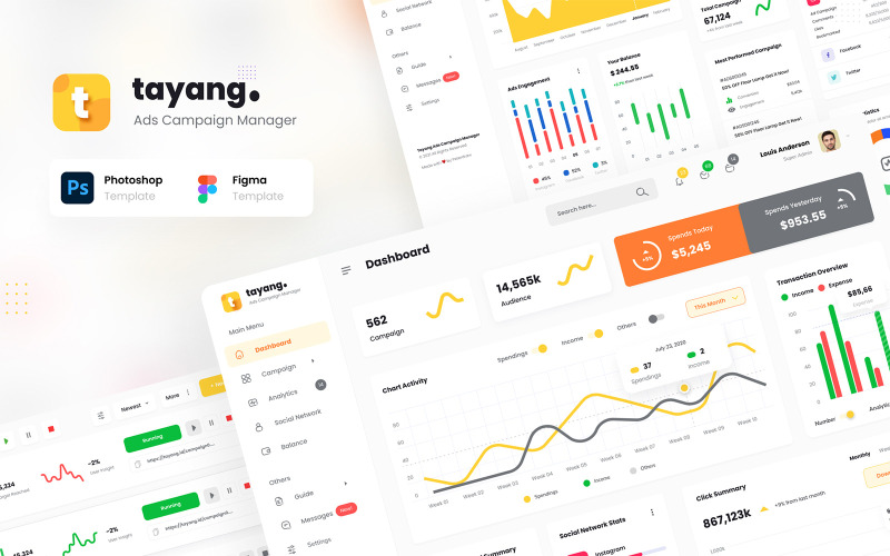Codebyte - Modèle PSD et Figma de l'interface utilisateur du tableau de bord d'administration Saas