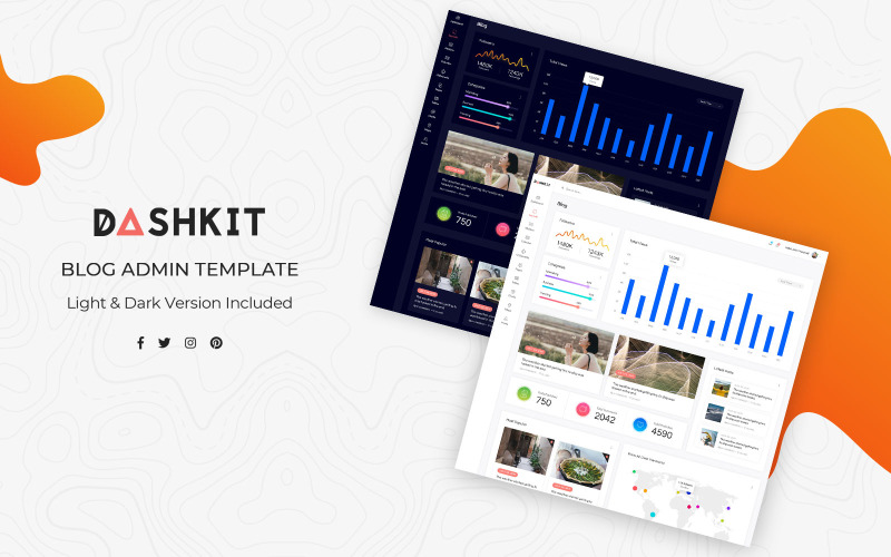 Elementi dell'interfaccia utente del dashboard di amministrazione del blog