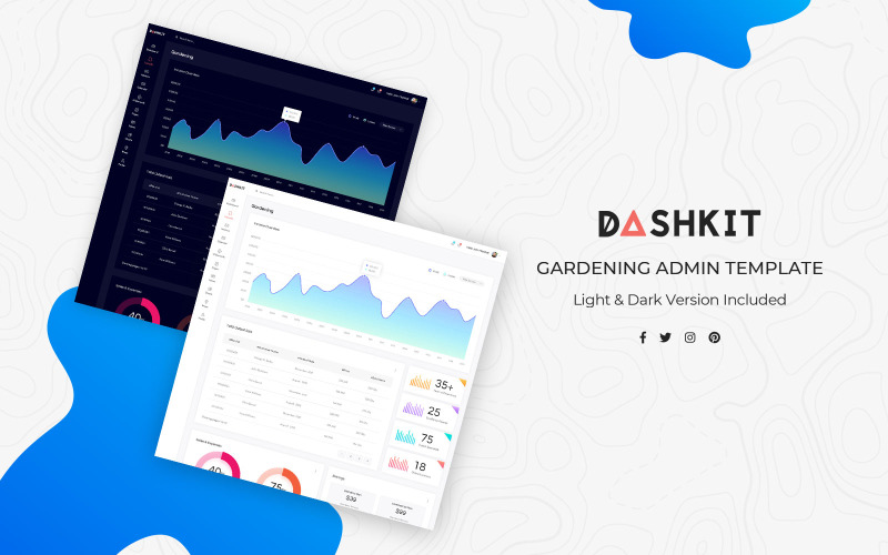 Gardening Admin Dashboard UI Öğeleri