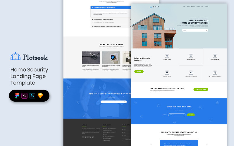 Download UI элементы "Home Security Landing Page Template UI Elements" / Home Security Landing Page Template UI Elements - UI элементы на тему графика landing page,landing,website,web design,agency,studio,digital,uidesign,heroheader,saas,analytics,dashboard,promotion,agent,sales,offer,event,conference,mobile app