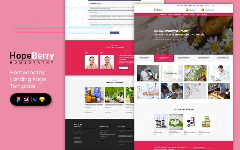Download UI элементы "Homeopathy Landing Page Template UI Elements" / Homeopathy Landing Page Template UI Elements - UI элементы на тему графика landing page,landing,website,web design,agency,studio,digital,uidesign,heroheader,saas,analytics,dashboard,promotion,agent,sales,offer,event,conference,mobile app,restaurant