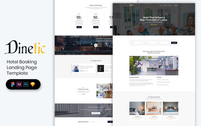 Download UI элементы "Hotel Booking Landing Page Template UI Elements" / Hotel Booking Landing Page Template UI Elements - UI элементы на тему графика landing page,landing,website,web design,agency,studio,digital,uidesign,heroheader,saas,analytics,dashboard,promotion,agent,sales,offer,event,conference,mobile app,restaurant