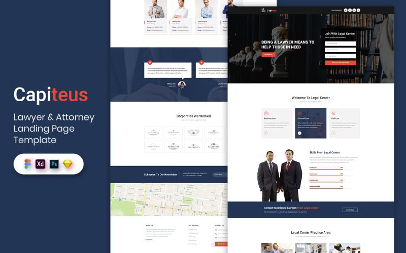Download UI элементы "Lawyer and Attorney Landing Page Template UI Elements" / Lawyer and Attorney Landing Page Template UI Elements - UI элементы на тему графика landing page,landing,website,web design,agency,studio,digital,uidesign,business,saas,analytics,dashboard,promotion,agent,sales,offer,event,conference,mobile app,restaurant