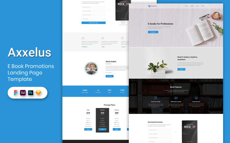 Modèle de page de destination de promotion de livre électronique-02 éléments de l'interface utilisateur