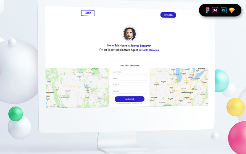 Download UI элементы "Real Estate Agent Landing Page Template UI Elements" / Real Estate Agent Landing Page Template UI Elements - UI элементы на тему графика landing page,landing,website,web design,agency,studio,digital,uidesign,heroheader,saas,analytics,dashboard,promotion,agent,sales,offer