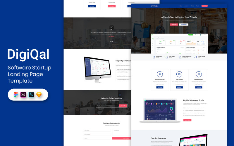 Download UI элементы "Software Startup Landing Page Template UI Elements" / Software Startup Landing Page Template UI Elements - UI элементы на тему графика landing page,landing,website,web design,agency,studio,digital,uidesign,business,saas,analytics,dashboard,promotion,agent,sales,offer,event,conference,mobile app,restaurant