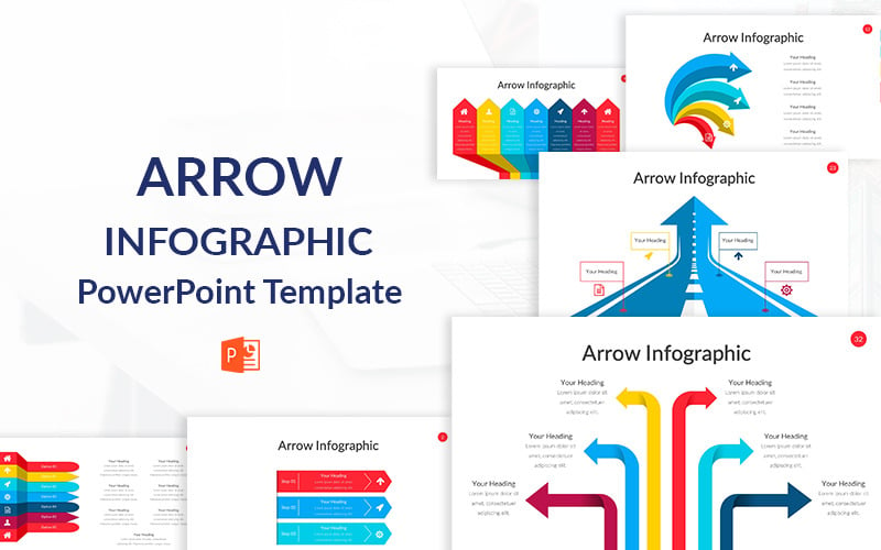 Arrow Infographic Powerpoint Template Templatemonster 4975