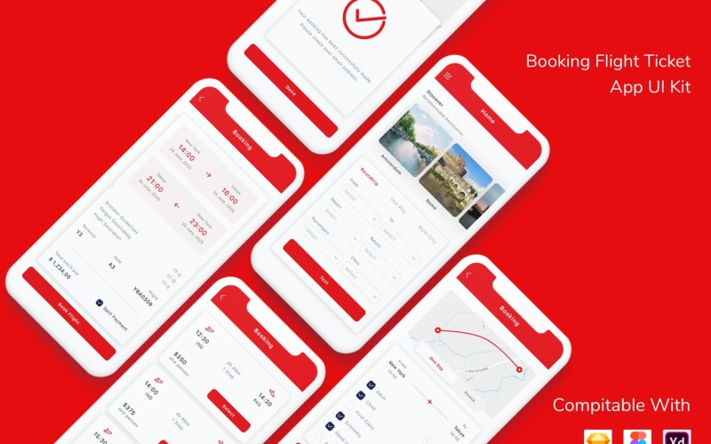 Bokning av flygbiljettapp UI Kit