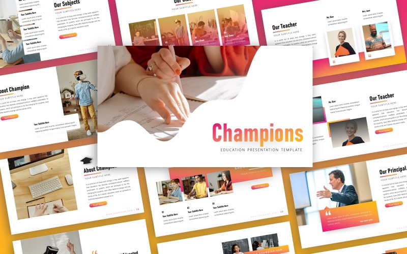 Champion Education Presentation PowerPoint-sjabloon