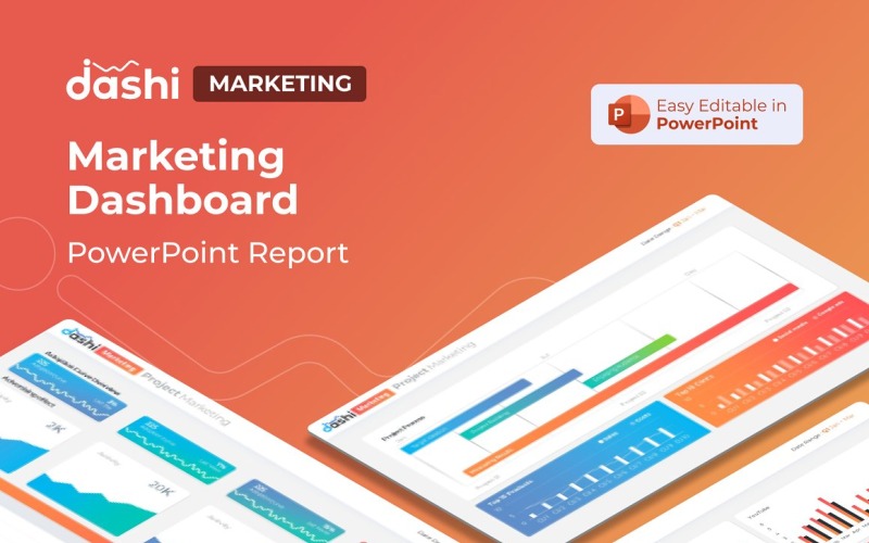 Dashi Marketing Dashboard Rapportpresentation PowerPoint-mall