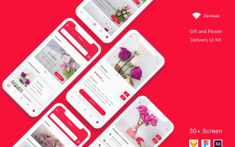 Geschenk- und Blumenversand-App-UI-Kit