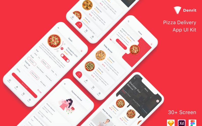 Kit de interfaz de usuario de la aplicación de entrega de pizza