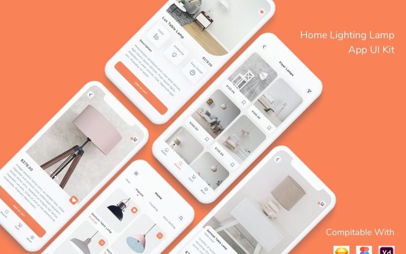 Kit interfaccia utente per app per illuminazione domestica